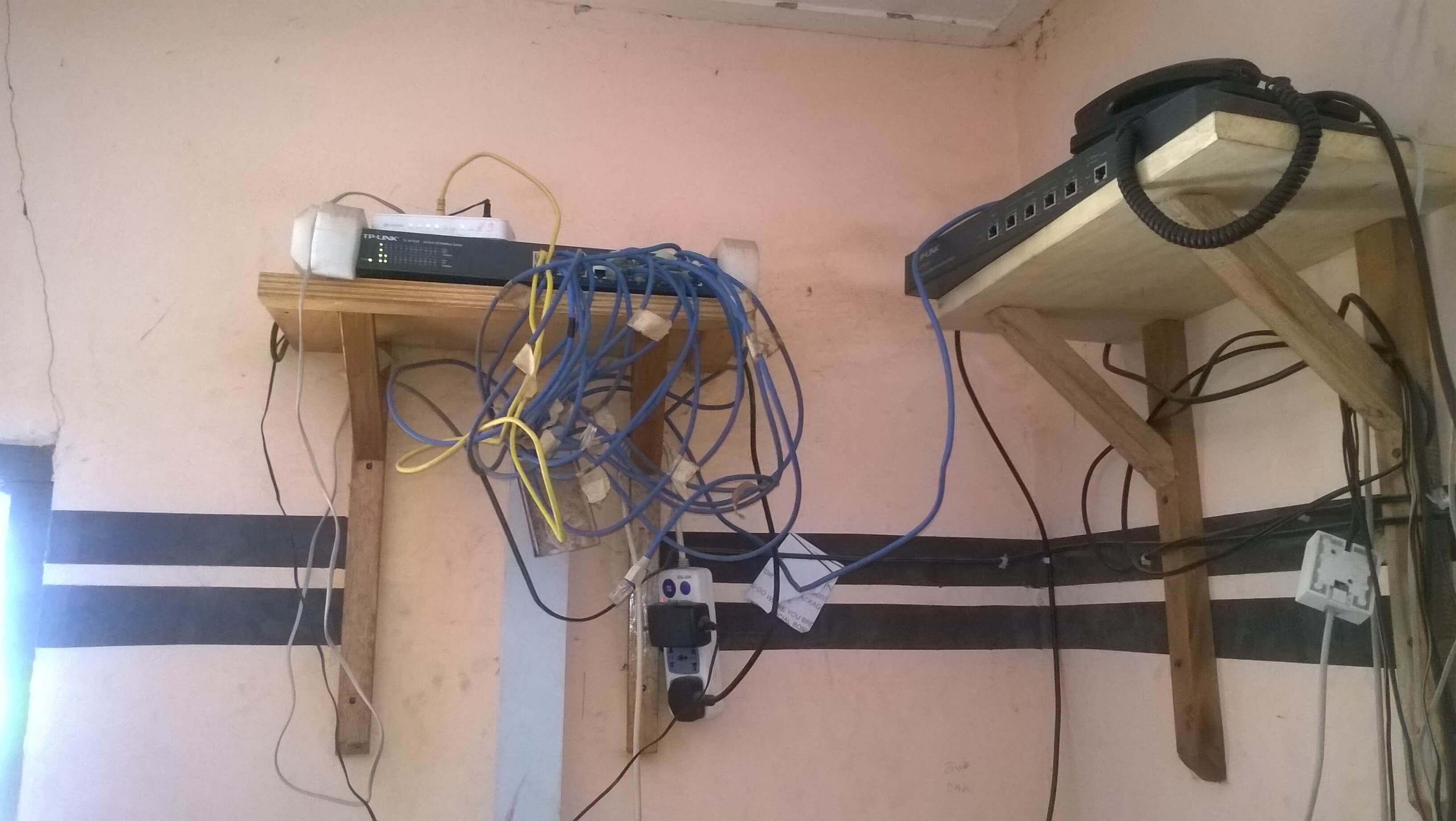 Indoor router and firewall rack