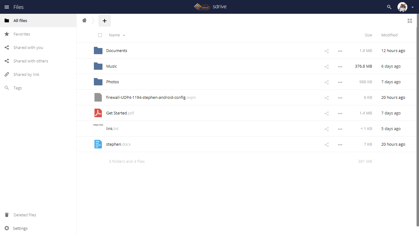Cloud storage login